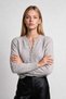 Wool Blend Buttoned Knitwear Cardigan Lyy0148 Gray Melange - 3