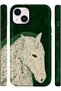 متوافق مع iPhone 15 PLUS / 14 PLUS - تصميم حصان مزهر، غطاء مزدوج الطبقات، غلاف حماية ذو سطح لامع - 2