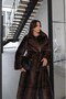 Brown Laveon Belted Long Faux Fur Coat - 5