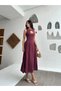 Marchè Bien Sleeveless Long Cardigan Dress - Burgundy - 8