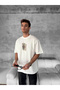Men's T-Shirt Short Sleeve Front and Back Printed Oversize Crew Neck T-Shirt - White - 5
