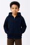 Boys' Hooded Cardigan Sweatshirt with Kangaroo Pocket and Full Zipper - Navy Blue - 2
