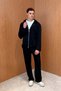 Men's Double Face Basic Hooded Set Black
