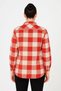 Marchè Bien Women's Lumberjack Shirt Long Sleeve Embroidered Red and White Checkered Pattern Regular Fit - Burgundy - 3