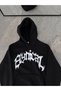 Marchè Bien Men's Hooded Sweatshirt with Kangaroo Pocket, 3-Thread Cotton Printed Hoodie - Black - 2