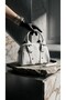 Mini White Shiny Leather Look Handbag and Crossbody Strap Women's Bag