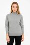 Marchè Bien Women's Half-Throat Knitwear Soft Textured Cotton Long Sleeve Sweater - Gray - 5