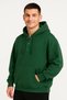 Marchè Bien Men's Hooded Hoodie with Pockets and Snap Fasteners 3 Thread Cotton Sweatshirt - Khaki