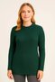 Marchè Bien Women's Crew Neck Knitwear Sweater Cotton Thick Ribbed Woven Regular Fit - Khaki - 2