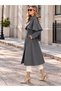 Women's Hijab-Friendly Lined Long Wide Fit Trench Coat with Detachable Cape Belted Water Repellent Micro Fabric - 5