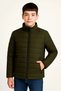 Boys' Inflatable Fiber-Filled Waterproof Jacket with Zipper Pockets - Khaki - 2