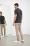 Marchè Bien Men's Crew Neck Summer Short Sleeve Plain T-Shirt Regular Fit T-Shirt - Smoked - 5