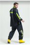 Marchè Bien Men's Premium Motorcyclist Courier Raincoat Suit Waterproof Pvc Fabric with Reflectors - Black - 5