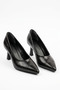 Horesal crocodile detailed women's low heeled stiletto black crocodile - 2