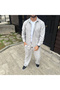 Marchè Bien Men's Velvet Oversize Suit Shirt and Pants Two-Piece Set - Gray - 7