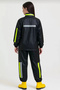 Women's premium motorcycle courier rain suit waterproof pvc reflective black - 2