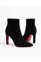 Pointed Toe Black Suede Red Sole Women's Boots - 4