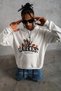 Men's Hooded Sweatshirt with Kangaroo Pocket, 3 Thread Cotton Printed Hoodie - White