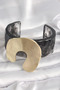 Black Marble Pattern Acrylic Plastic Gold Nappy Model Plate Vintage Women's Bracelet - 2
