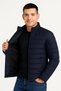 Men's Bomber Jacket Water Repellent Quilted Lined Zipper Pocket Jacket - Navy Blue