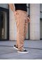 Marchè Bien Men's Linen Pocketed Stitched Jogger Buggy Pants Comfortable Fit - Brown - 5