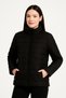 Marchè Bien Women's Bomber Coat Water Repellent Quilted Lined Jacket with Zipper Pockets - Black - 3