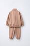 Unisex Children's Half-Zipper Stand Collar Solid Color Sweatshirt and Sweatpants Set - 7