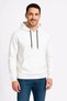Men's 3 Thread Cotton Hooded Kangaroo Pocket Sweatshirt Hoodie - White