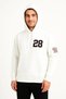Men's Hooded Sweatshirt with Kangaroo Pocket, 3 Thread Cotton Printed Hoodie - White - 2