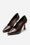 Horesal crocodile detailed women's low heeled stiletto coffee crocodile - 4