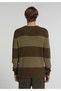 Regular Fit Round Neck Striped Men's Brown Sweater - 2