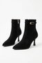 Runas side buckle stone detailed women's heeled boots black suede - 6
