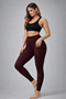 Marchè Bien Women's High Waist Lycra Gathered Tights - Red - 5
