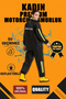 Women's premium motorcycle courier rain suit waterproof pvc reflective black
