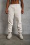 Marchè Bien Men's 3 Thread Cotton Bottom Sweatpants with Elastic Cuffs - White - 2