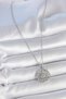 316L Steel Silver Color Chain Blue Stone Lotus Model Women's Necklace - 2
