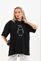 Women's T-Shirt Nihilistic Penguin Printed Crew Neck Short Sleeve Summer T-Shirt - Black