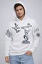 Marchè Bien Men's 3 Thread Cotton Hooded Printed Sweatshirt Hoodie - White - 3