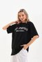 Marchè Bien Women's Printed T-Shirt Short Sleeve Crew Neck Oversize T-Shirt - Black - 3