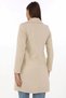 Marchè Bien Women's Cashmere Coat Black Wool Woven Double-Breasted Collar Lined Pocketed Belted Long Length - Beige - 2
