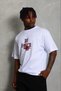 Marchè Bien Men's Printed T-Shirt Short Sleeve Crew Neck Regular Fit T-Shirt - White