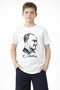 Marchè Bien Boys' Ataturk Printed T-Shirt Short Sleeve Crew Neck T-Shirt - White - 2