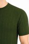 Men's Summer Ribbed Knit T-Shirt Short Sleeve Crew Neck T-Shirt - Khaki - 2