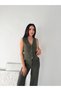 Marchè Bien Women's Striped Tansel Fabric Vest Pants Double Set Office Stylish Modern - Khaki - 4
