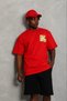 Men's Printed T-Shirt Short Sleeve Crew Neck Regular Fit T-Shirt - Red - 4