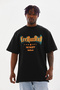 Men's Printed T-Shirt Short Sleeve Crew Neck Relaxed Fit Tee - Black