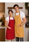 Premium Kitchen Apron Set of 2 Stain-Resistant Water-Repellent Fabric Adjustable Straps Plain Double Kitchen Apron - 2