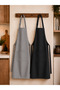 Premium Kitchen Apron Set of 2 Stain-Resistant Water-Repellent Fabric Adjustable Straps Plain Double Kitchen Apron
