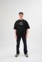 Men's Short Sleeve Summer T-Shirt Crew Neck Printed Oversize T-Shirt - Black