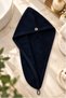 100% Cotton Hair Drying Cap Buttoned Towel Hair Cap Fast Absorbent Bath Shower Hair Towel - 4
